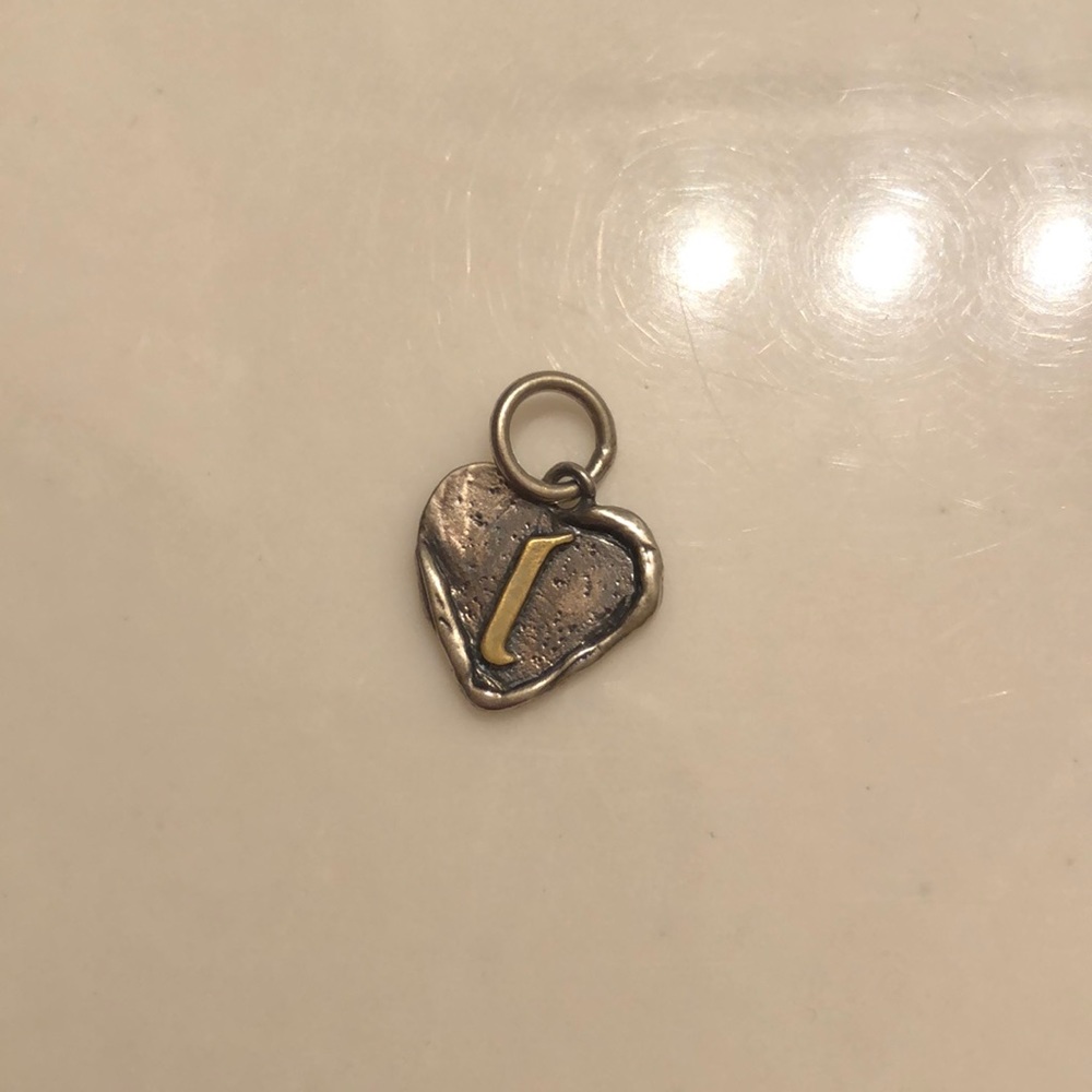 Waxing Poetic Letter “L” Heart Insignia Charm